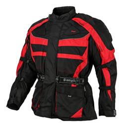 Bangla Herren Motorradjacke Motorrad Jacke mit herausnehmbaren Protektoren in Ellbogen, Schulter und Rücken in rot M von Bangla