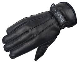 Bangla Herren Winter Leder Handschuhe Lederhandschuhe mit Schnalle Schwarz Gr. L von Bangla
