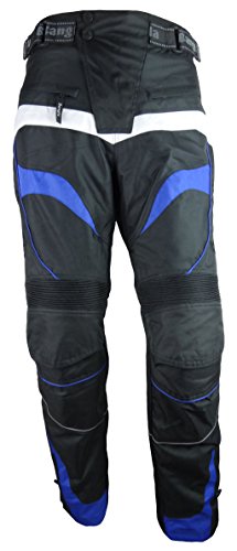 Bangla Motorrad Hose Motorradhose Protektoren Textil schwarz blau Weiss 3XL von Bangla