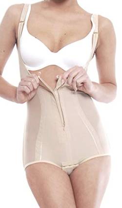 Damen Bauchweg Mieder Body Summer Beauty Unterwäsche Shapewear mit Breiten,verstellbaren und bequemen Schulterriemen und verstellbarem Schrittverschluß 3003 in Haut XXL/XXXL von Bangla