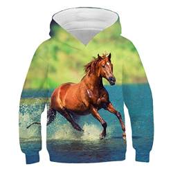 Baby Kinder Kleidung Tier Pferd Hoodie 3D Print Kinder Langarm Mädchen Kleidung Jungen Sweatshirt Top MM7 11T von Bangqi