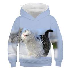 Kinder Nette Katze 3D Gedruckt Hoodie Jungen Mädchen Cooles Sweatshirt Hoodie Kindermode Pullover Kleidung Tops 9W52 8T von Bangqi