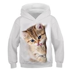 Kinder Nette Katze 3D Gedruckt Hoodie Jungen Mädchen Cooles Sweatshirt Hoodie Kindermode Pullover Kleidung Tops 9W54 10T von Bangqi