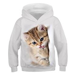 Kinder Nette Katze 3D Gedruckt Hoodie Jungen Mädchen Cooles Sweatshirt Hoodie Kindermode Pullover Kleidung Tops 9W54 4T von Bangqi