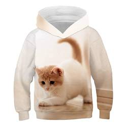 Kinder Nette Katze 3D Gedruckt Hoodie Jungen Mädchen Cooles Sweatshirt Hoodie Kindermode Pullover Kleidung Tops 9W58 12T von Bangqi