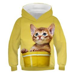 Kinder Nette Katze 3D Gedruckt Hoodie Jungen Mädchen Cooles Sweatshirt Hoodie Kindermode Pullover Kleidung Tops 9W59 7T von Bangqi