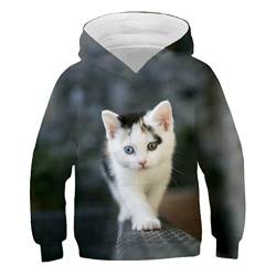 Kinder Nette Katze 3D Gedruckt Hoodie Jungen Mädchen Cooles Sweatshirt Hoodie Kindermode Pullover Kleidung Tops 9W60 11T von Bangqi