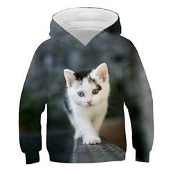 Kinder Nette Katze 3D Gedruckt Hoodie Jungen Mädchen Cooles Sweatshirt Hoodie Kindermode Pullover Kleidung Tops 9W60 5T von Bangqi