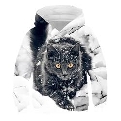 Mode Katze Hoodie Jungen Mädchen 3D Gedruckt Hoodie Sweatshirt Kinder Pullover Lose Pullover Herbst Kinder Kleidung Picture color1 12T von Bangqi