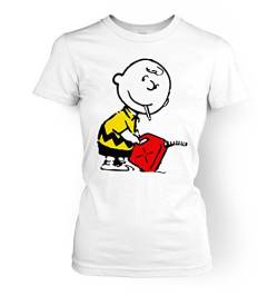 Banksy Charlie Brown Firestarter Damen T-Shirt Gr. Medium, weiß von Banksy By Big Mouth