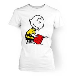 Banksy Charlie Brown Firestarter Damen-T-Shirt Gr. X-Large, weiß von Banksy By Big Mouth