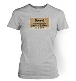 Banksy Damen T-Shirt Sorry The Lifestyle You Ordered Gr. Small, Grau - Sport Grey von Banksy By Big Mouth