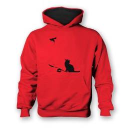 Banksy Ratapult Kids Contrast Hoodie Gr. 7-8 Jahre, rot / schwarz von Banksy By Big Mouth