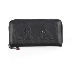 Banned Alternative Geldbörse Twin Skull Gothic Totenkopf Geldbeutel Geprägt von Banned Alternative