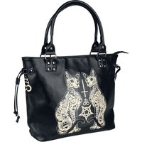 Banned Alternative - Gothic Handtasche - Esoteric Cat Bag - für Damen - schwarz/weiß von Banned Alternative