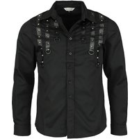Banned Alternative - Gothic Langarmhemd - Andras Shirt - S bis 5XL - für Männer - Größe 5XL - schwarz von Banned Alternative