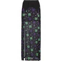 Banned Alternative - Gothic Langer Rock - Moody Melody Slit Skirt - XS bis XXL - für Damen - Größe S - multicolor von Banned Alternative