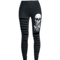 Banned Alternative - Gothic Leggings - Slashed Skull - S bis XL - für Damen - Größe M - schwarz von Banned Alternative