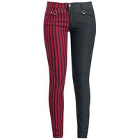 Banned Alternative - Gothic Stoffhose - Punk Trousers - W26L32 bis W34L34 - für Damen - Größe W26L32 - schwarz/rot von Banned Alternative