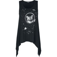 Banned Alternative - Gothic Top - Space Cat Top - XS bis 4XL - für Damen - Größe M - schwarz von Banned Alternative