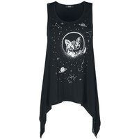 Banned Alternative - Gothic Top - Space Cat Top - XS bis 4XL - für Damen - Größe XL - schwarz von Banned Alternative