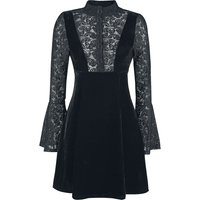 Banned Alternative - Rockabilly Kurzes Kleid - Velvet and Lace - XS bis XL - für Damen - Größe XL - schwarz von Banned Alternative