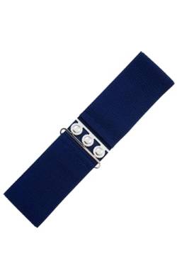 Banned Retro Gürtel Sophia Navy Blau Vintage Stretch Belt Taillengürtel, Größe:3XL/4XL von Banned Retro