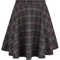 Banned Retro Kurzer Rock - Rock Check Flared Skirt - XS bis 4XL - für Damen - Größe 3XL - grau/lila von Banned Retro