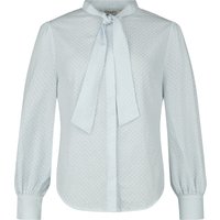 Banned Retro - Rockabilly Bluse - Pussy Bow Long Sleeve Blouse - XS bis 4XL - für Damen - Größe M - blau von Banned Retro