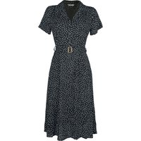 Banned Retro - Rockabilly Kleid knielang - Black Spot Dress - S bis 4XL - für Damen - Größe S - schwarz/weiß von Banned Retro