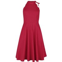 Banned Retro - Rockabilly Kleid knielang - Hattie Halter Spot Dress - XS bis 4XL - für Damen - Größe 3XL - rot/weiß von Banned Retro