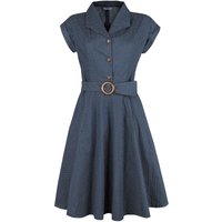 Banned Retro - Rockabilly Kleid knielang - Spot Perfection Fit & Flare Dress - XS bis 4XL - für Damen - Größe S - navy von Banned Retro