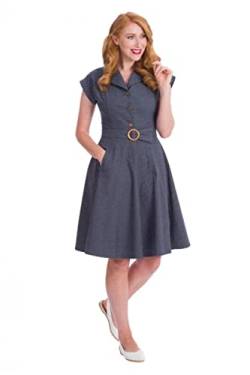 Banned Retro Spot Perfection Fit & Flare Dress Frauen Mittellanges Kleid Navy 3XL von Banned Retro