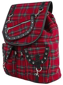 Banned Alternative Red Tartan Backpack Frauen Rucksack schwarz/rot von Banned