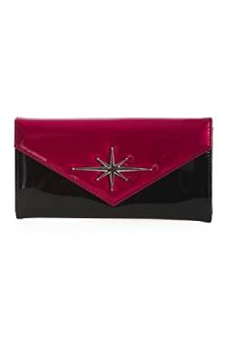 Banned Damen Geldbeutel »Dance The Night Lack« Stern Vintage Atomic Wallet One Size (Schwarz mit Weinrot) von Banned