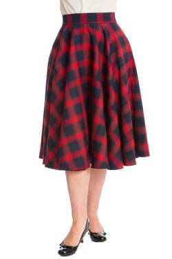 Banned Damen Tellerrock Sweet Check Karo Vintage Swing Skirt Rot XL von Banned