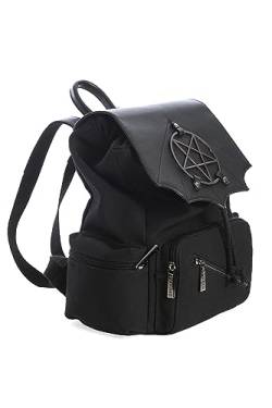 Banned Moloch Pentagramm Rucksack Fledermausflügel Gotisch Kunstleder von Banned