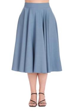 Banned Retro Tellerrock Sway Swing Blau Vintage Skirt, Größe:L von Banned