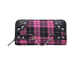 Banned Tartan Handcuff Purse Pink von Banned