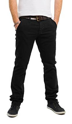 Banqert Herren Chinohose-n Chino-s Männer Lange Slim-fit Freizeithose-n Pant-s aus zertifizierter Baumwolle, Herren-Hose Stoffhose-n, Schwarz-e Black 33-32 von Banqert