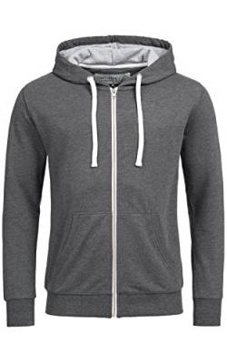 Banqert Herren Hoody, Faire Löhne, Purified Cotton, Männer Hoodie-s Kapuzenjacke-n Kapuzen-Sweater mit Reissverschluss Men, Dunkelgrau Grau L Large von Banqert