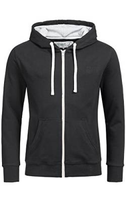 Banqert Herren Hoody, Faire Löhne, Purified Cotton, Männer Hoodie-s Kapuzenjacke-n Kapuzen-Sweater mit Reissverschluss Men, Schwarz Black L Large von Banqert