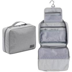 Groß Kulturbeutel Damen & Herren - Gross Kulturtasche Zum Aufhängen, Kosmetiktasche - Waschtasche für Frauen & Mädchen-Grey von Bansga