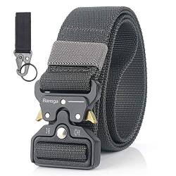 Taktischer Gürtel,Heavy Duty verstellbare Military Style Nylon Gürtel mit Zink Legierung Schnalle, militärischen Schnellverschluss Schnalle Taillenband(Dunkelgrau) von Bansga