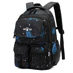 Galaxy Rucksäcke für Jungen Schultaschen Kapazität Elementary Bookbags, A3-schwarz blau, Backpack von Bansusu