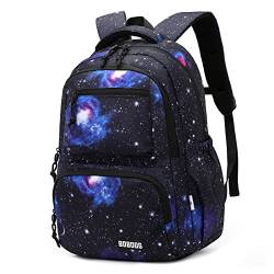 Galaxy Rucksäcke für Jungen Schultaschen Kapazität Elementary Bookbags, Dunkelblau, Backpack von Bansusu