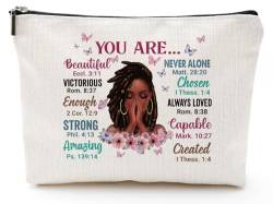 African American Makeup Bag for Purse Canvas Afro Black Women Cosmetic Bags Inspirational Gift Small Funny Cosmetics Pouch Travel Cases for Toiletries Accessories Organizer, 71241 von Baobeily