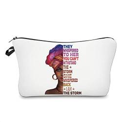 Afrikanische amerikanische Make-up-Tasche für Geldbörse, Afro, schwarze Kosmetiktaschen für Frauen, inspirierendes Geschenk, Afro -70351, Kulturbeutel Reisetasche mit Haken zum Aufhängen von Baobeily