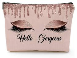 Lustige Make-up-Tasche, Geschenk für Frauen, inspirierende Kosmetiktasche für Geldbörse, Reisetasche, Koffer für Toilettenartikel, Zubehör, Organizer, Hello Gorgeous-02, Lustig von Baobeily