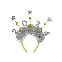 Baoblaze 2024 Neujahr Stirnband Haarband Haarschmuck Glitzer Stern Dekor Haarband Partybevorzugung Kopfbedeckung für Kinder Erwachsene Frühlingsfest Karneval von Baoblaze
